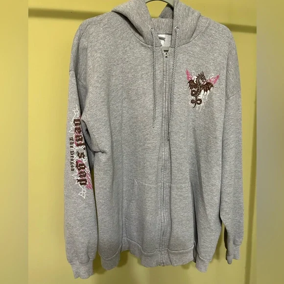 Deals Gap/Tail of the Dragon Gray Zip-Up Hoodie with Graphic - Picture 6 of 9